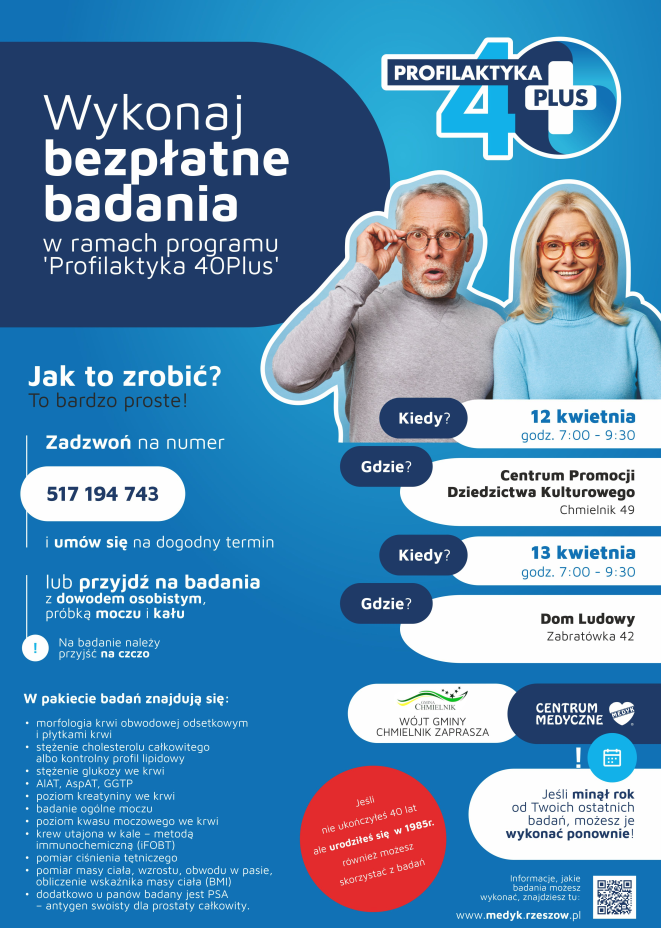 Profilaktyka 40Plus - baner reklamowy