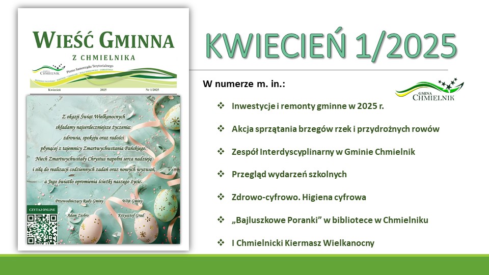 Wieść Gminna z Chmielnika - numer 1 z 2025 r. do pobrania w formacie PDF
