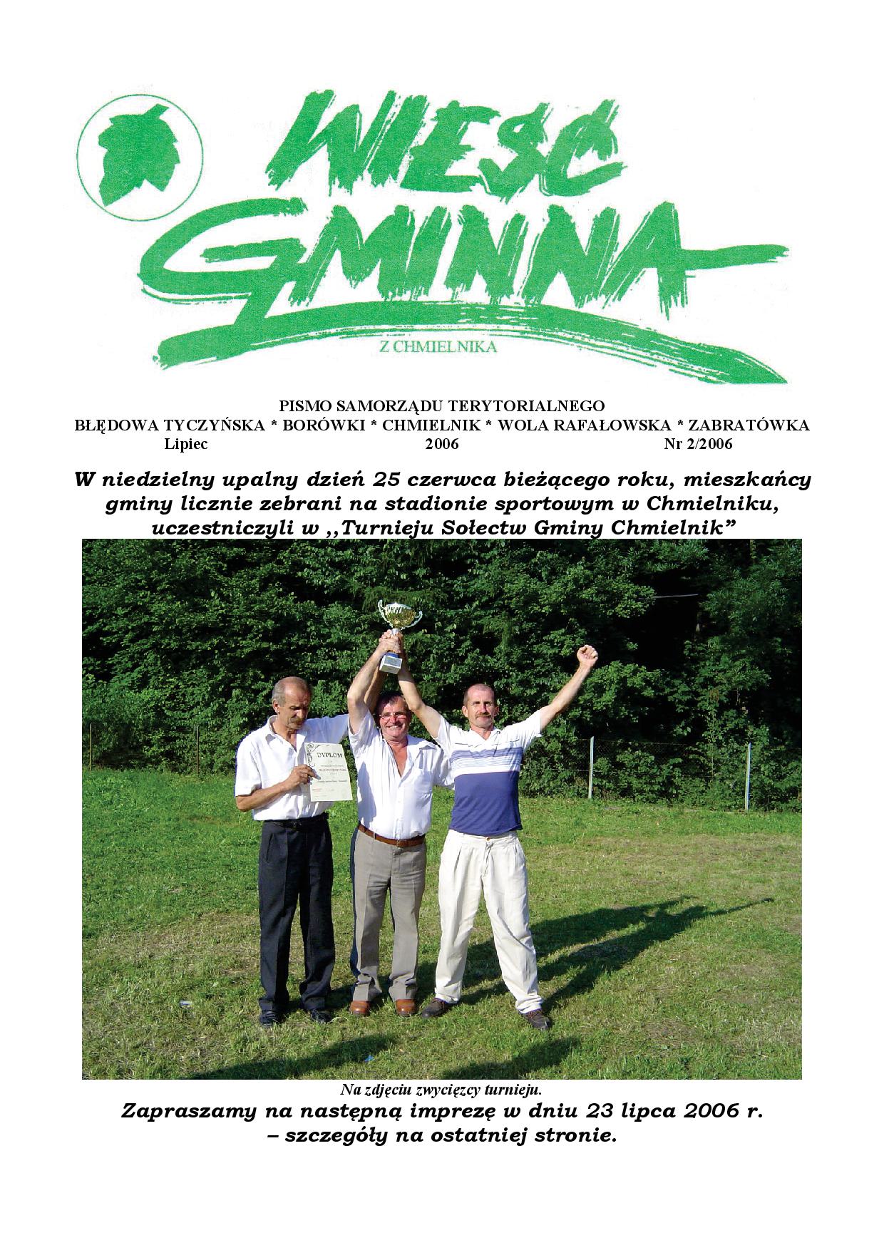 Wieść Gminna z Chmielnika - numer 2 z 2006 r. do pobrania w formacie PDF