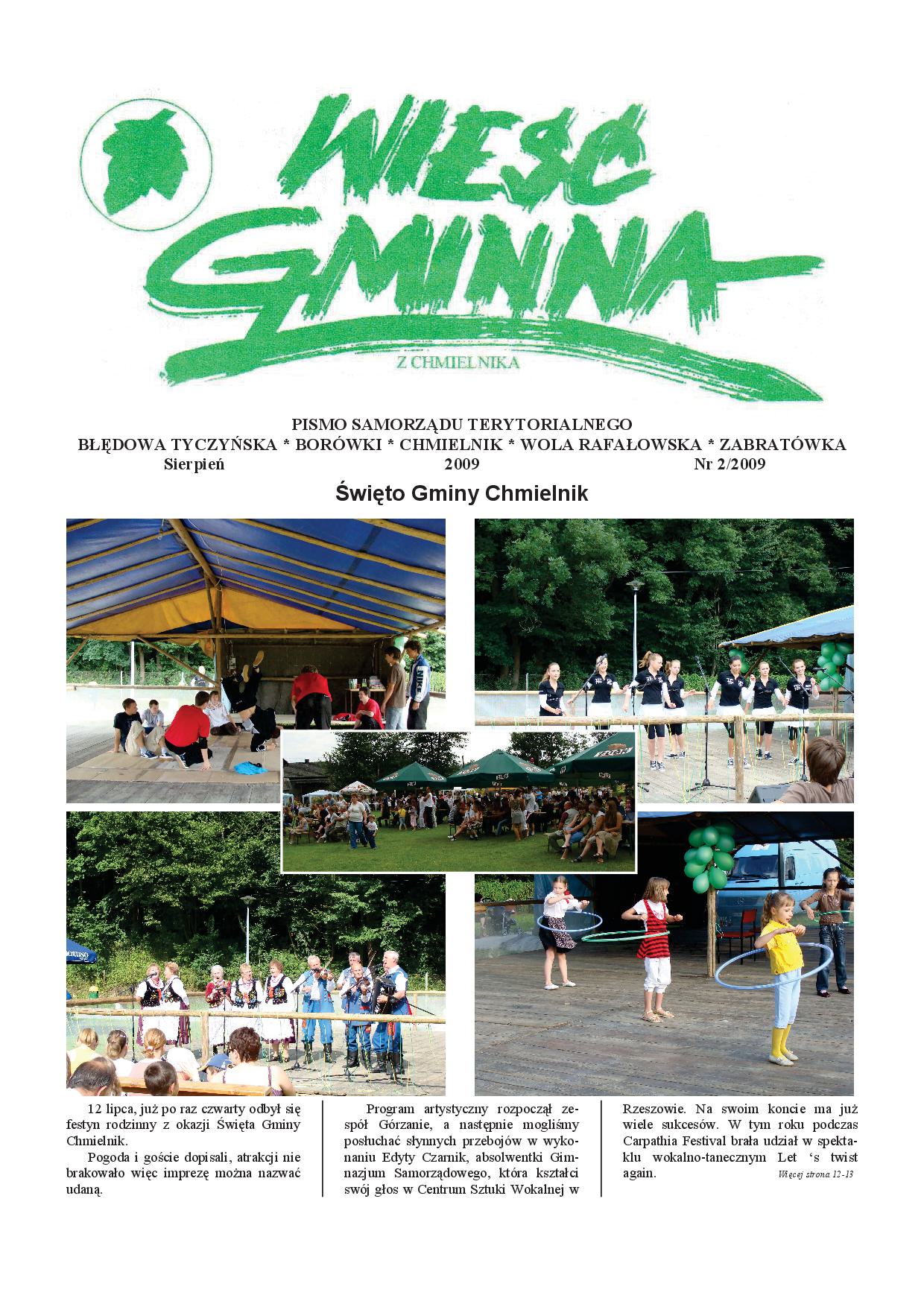 Wieść Gminna z Chmielnika - numer 2 z 2009 r. do pobrania w formacie PDF