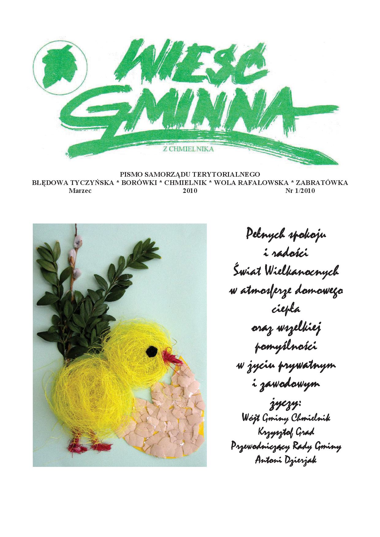 Wieść Gminna z Chmielnika - numer 1 z 2010 r. do pobrania w formacie PDF
