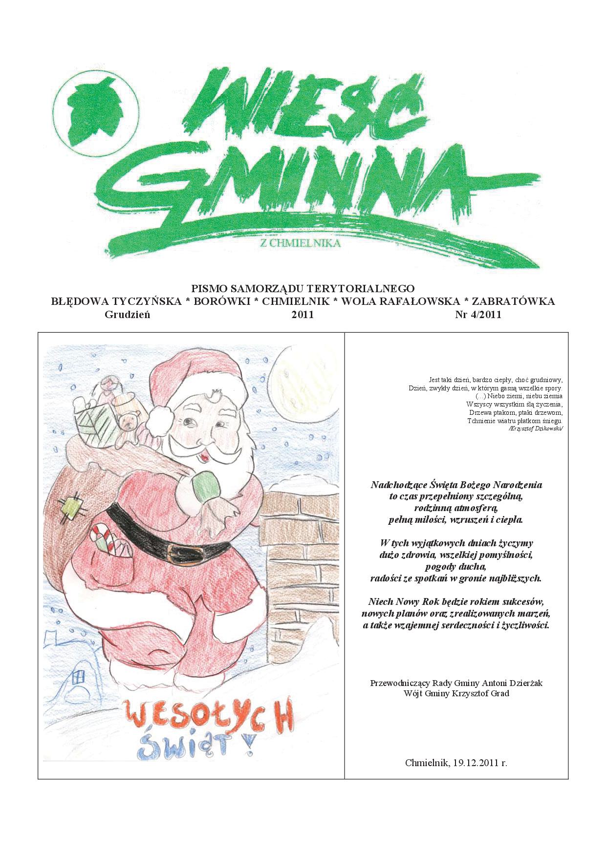 Wieść Gminna z Chmielnika - numer 4 z 2011 r. do pobrania w formacie PDF