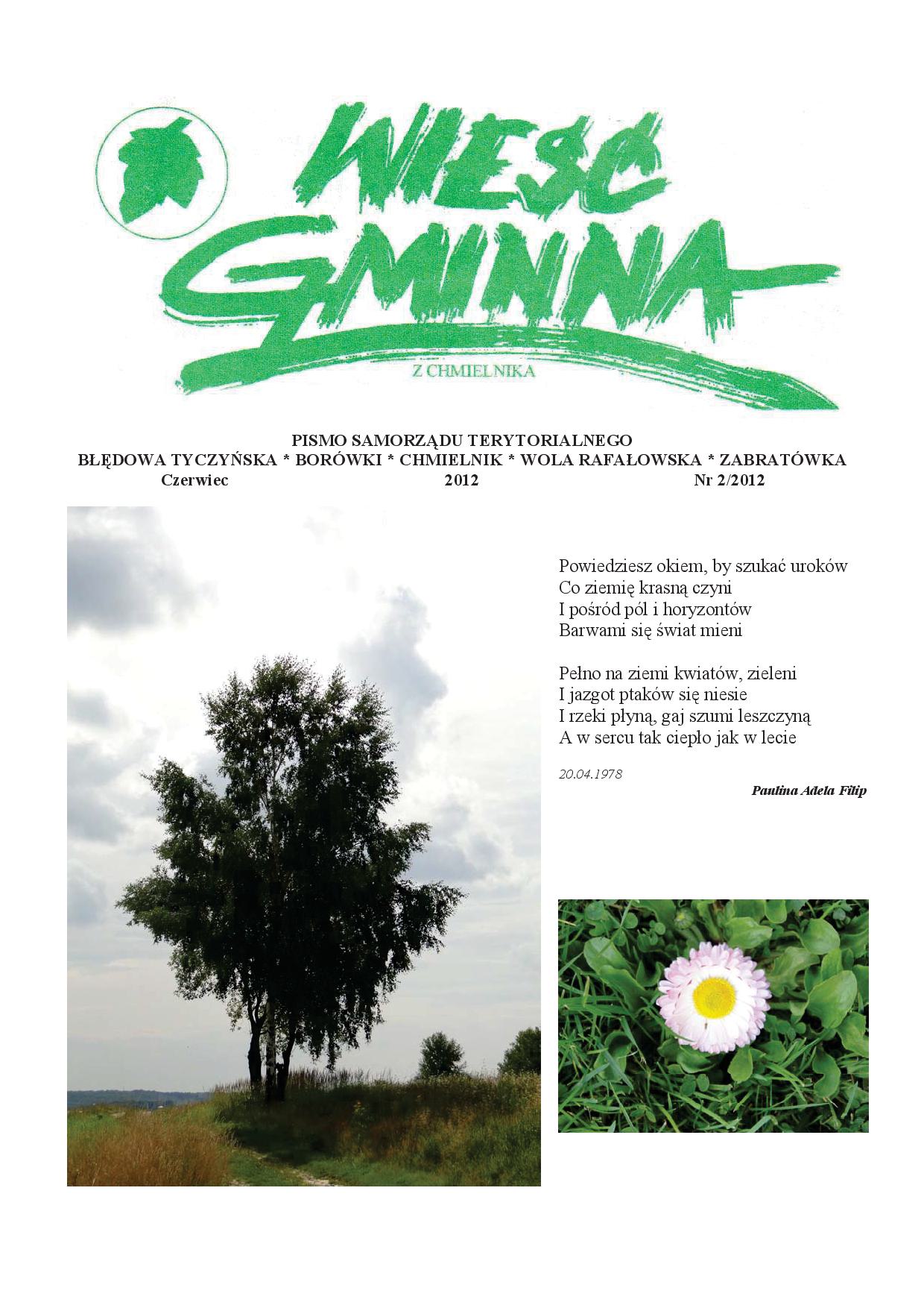 Wieść Gminna z Chmielnika - numer 2 z 2012 r. do pobrania w formacie PDF