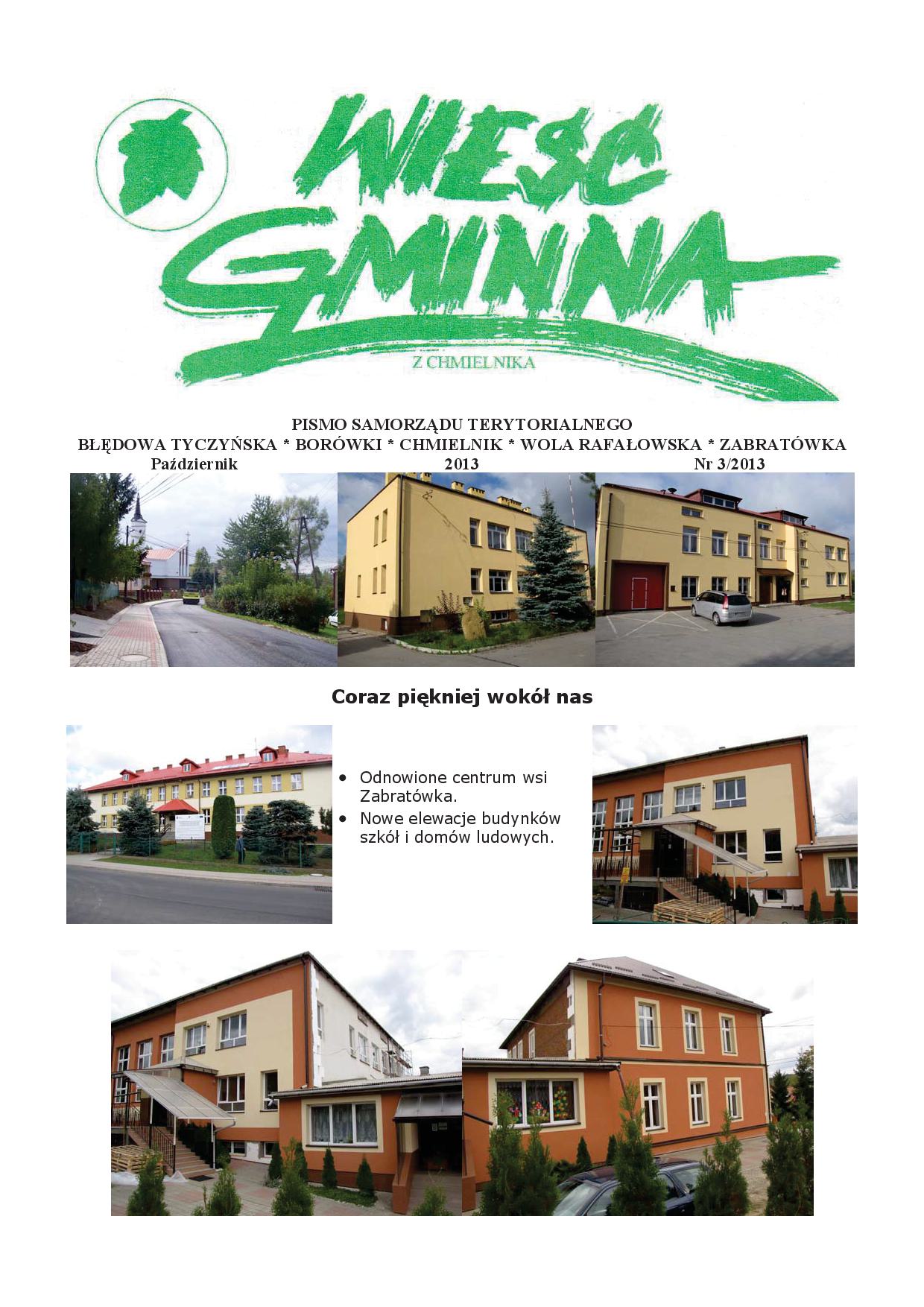 Wieść Gminna z Chmielnika - numer 3 z 2013 r. do pobrania w formacie PDF