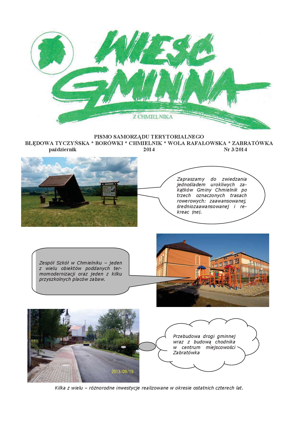 Wieść Gminna z Chmielnika - numer 3 z 2014 r. do pobrania w formacie PDF
