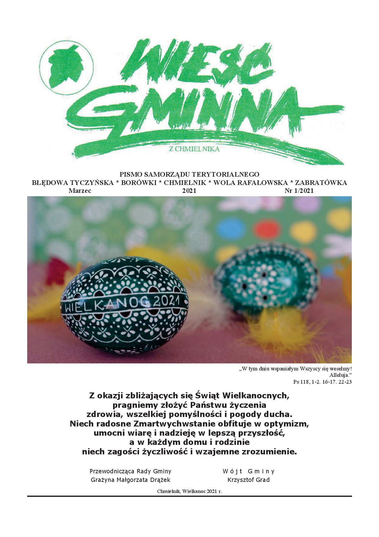 Wieść Gminna z Chmielnika - numer 1 z 2021 r. do pobrania w formacie PDF