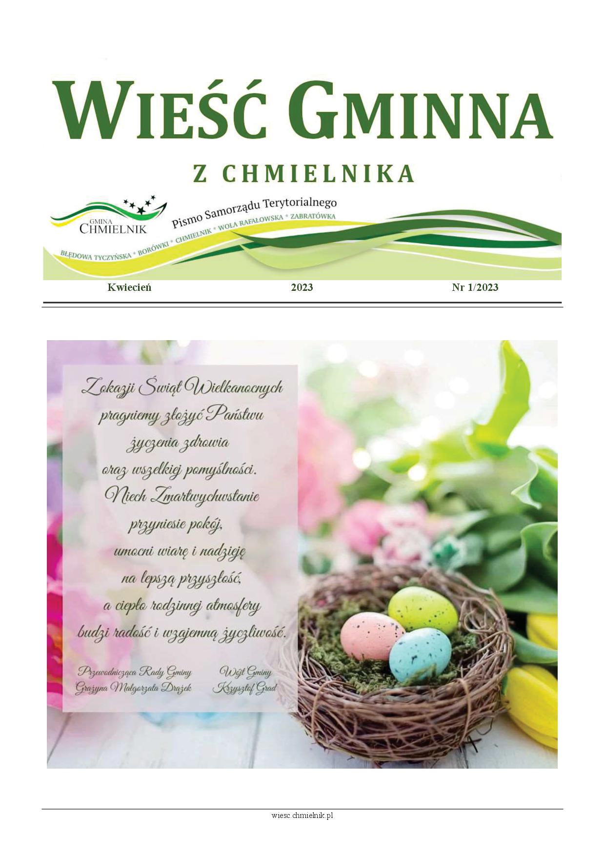 Wieść Gminna z Chmielnika - numer 1 z 2023 r. do pobrania w formacie PDF
