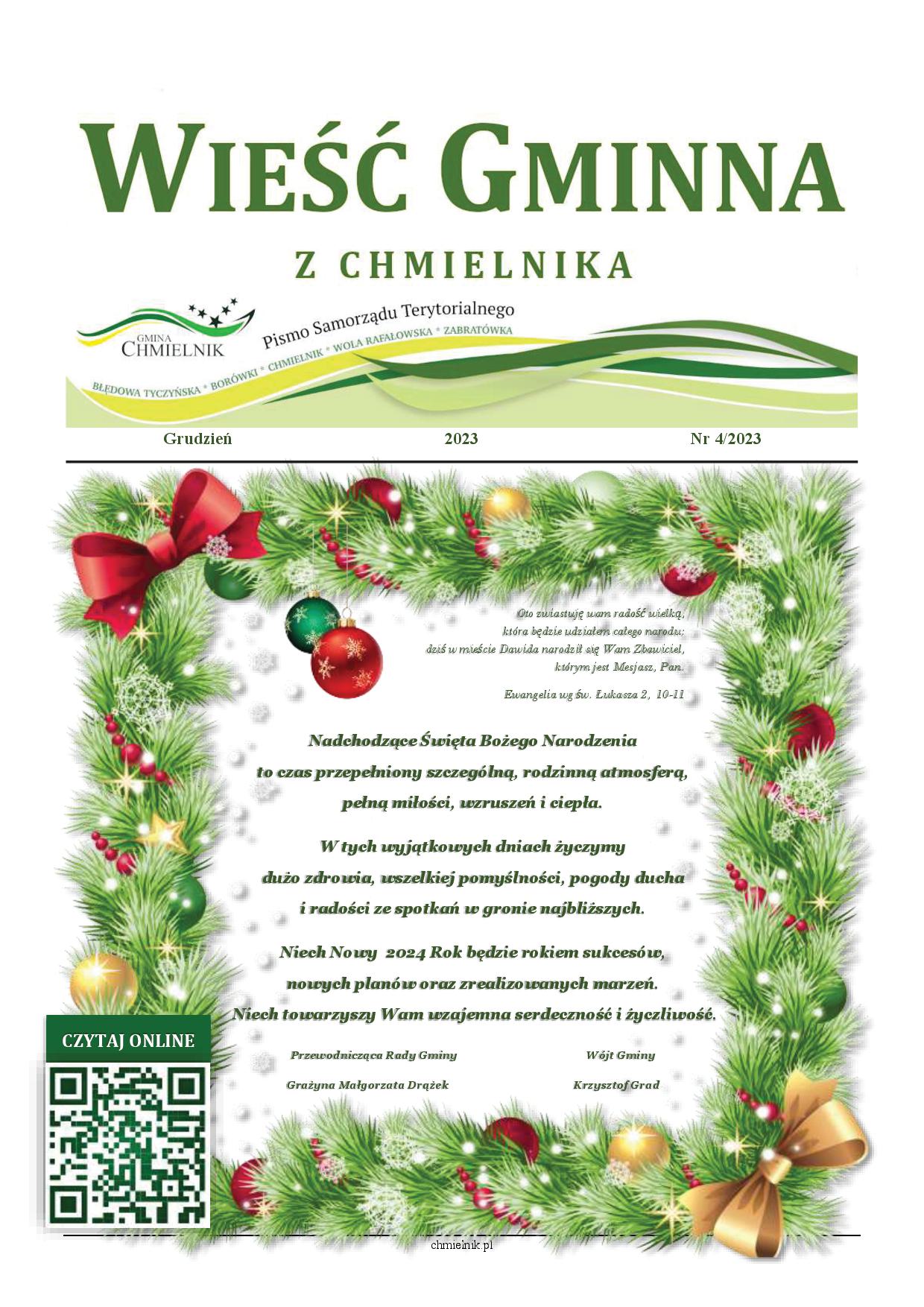 Wieść Gminna z Chmielnika - numer 4 z 2023 r. do pobrania w formacie PDF