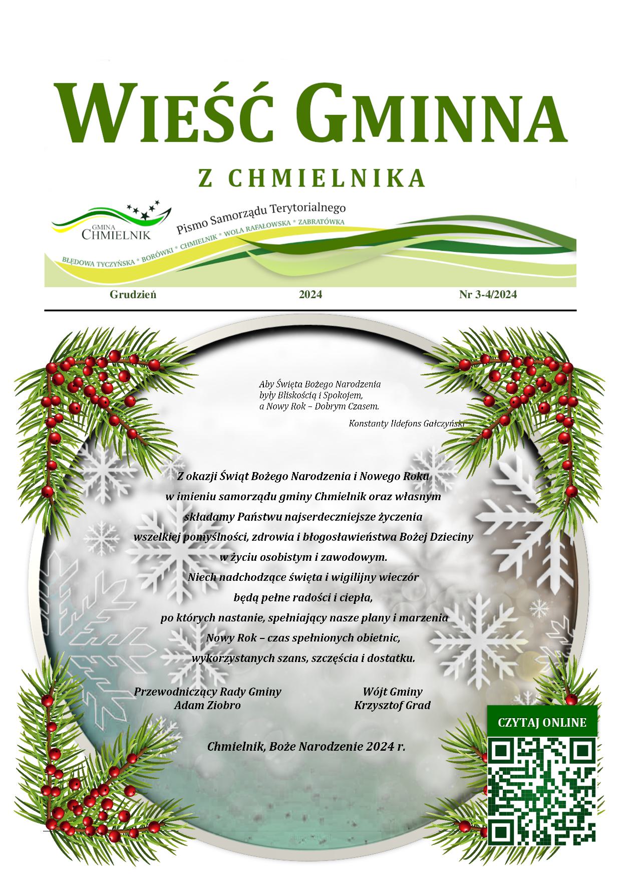 Wieść Gminna z Chmielnika - numer 3 i 4 z 2024 r. do pobrania w formacie PDF