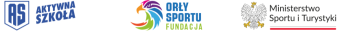 Logo projektu "Aktywna szkoła", fundacji "Orły sportu" oraz Ministerstwa Sportu i Turystyki