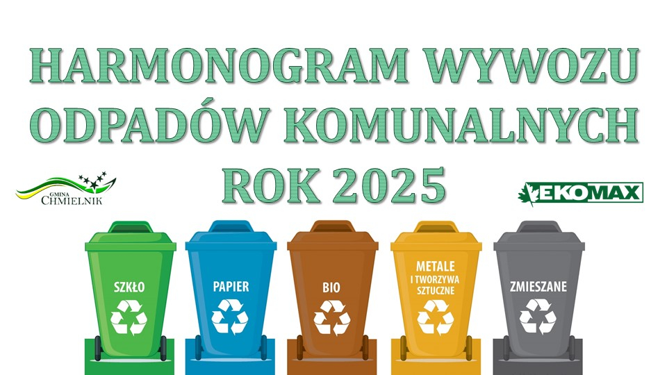Plakat - Harmonogram wywozu odpadów komunalnych w roku 2025