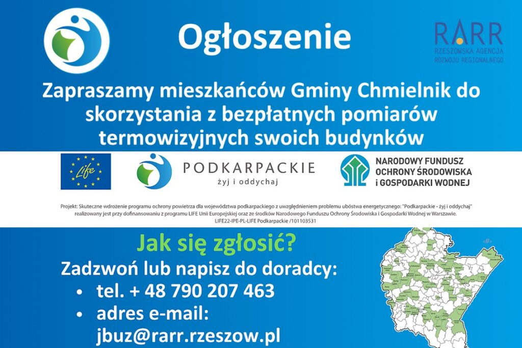 Bezpłatne pomiary termowizyjne budynków - plakat wprowadzający