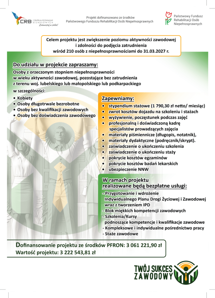 Plakat Projekt "Twój sukces zawodowy ”